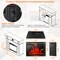 Costway 28'' Electric Fireplace Freestanding & Recessed Heater Log Flame Remote 1350W